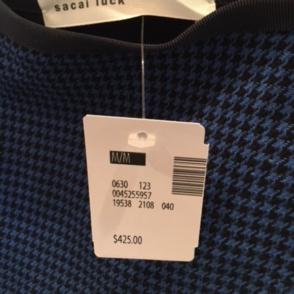 SACAI black and blue houndstooth skirt - Picture 2 of 2